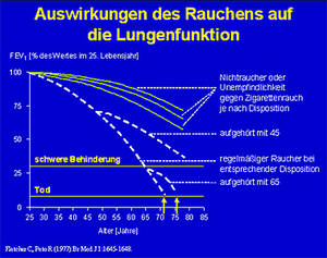 Abb.2: Verlust der Lungenfunktion durch Rauchen