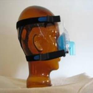 Abb1: Das Bild zeigt eine typische Maske mit der eine Heimbeatmung durchgeführt werden kann.